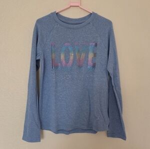 GAP Blue Long Sleeve Shirt with 'Love' Design